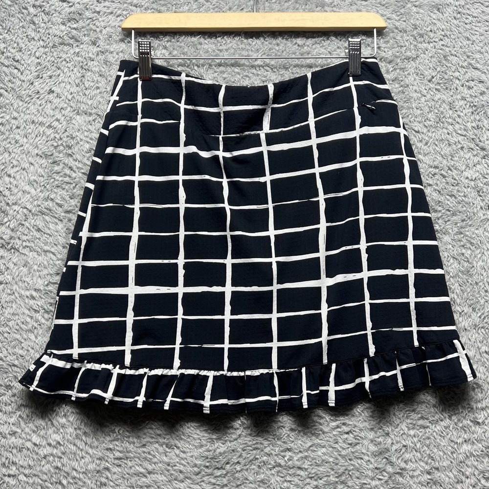 Ibkul Skort Womens Size Small Black White Tennis Golf‎ Pickleball UPF Stretch
